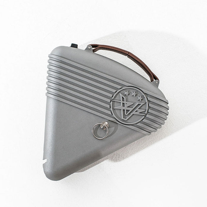 Silver Vintage battery box with carrying handle