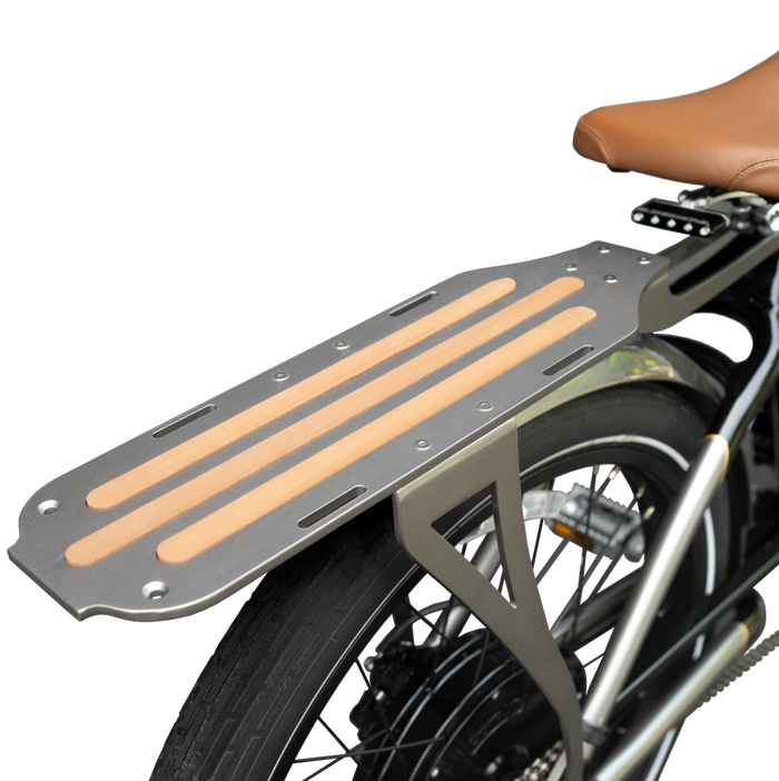Vintage rear rack with wood inlays