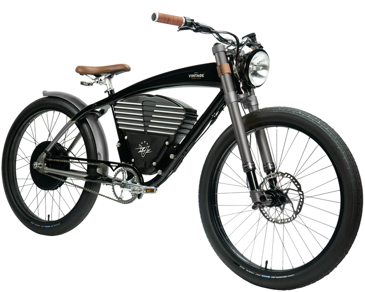 Black electric bike on a white background