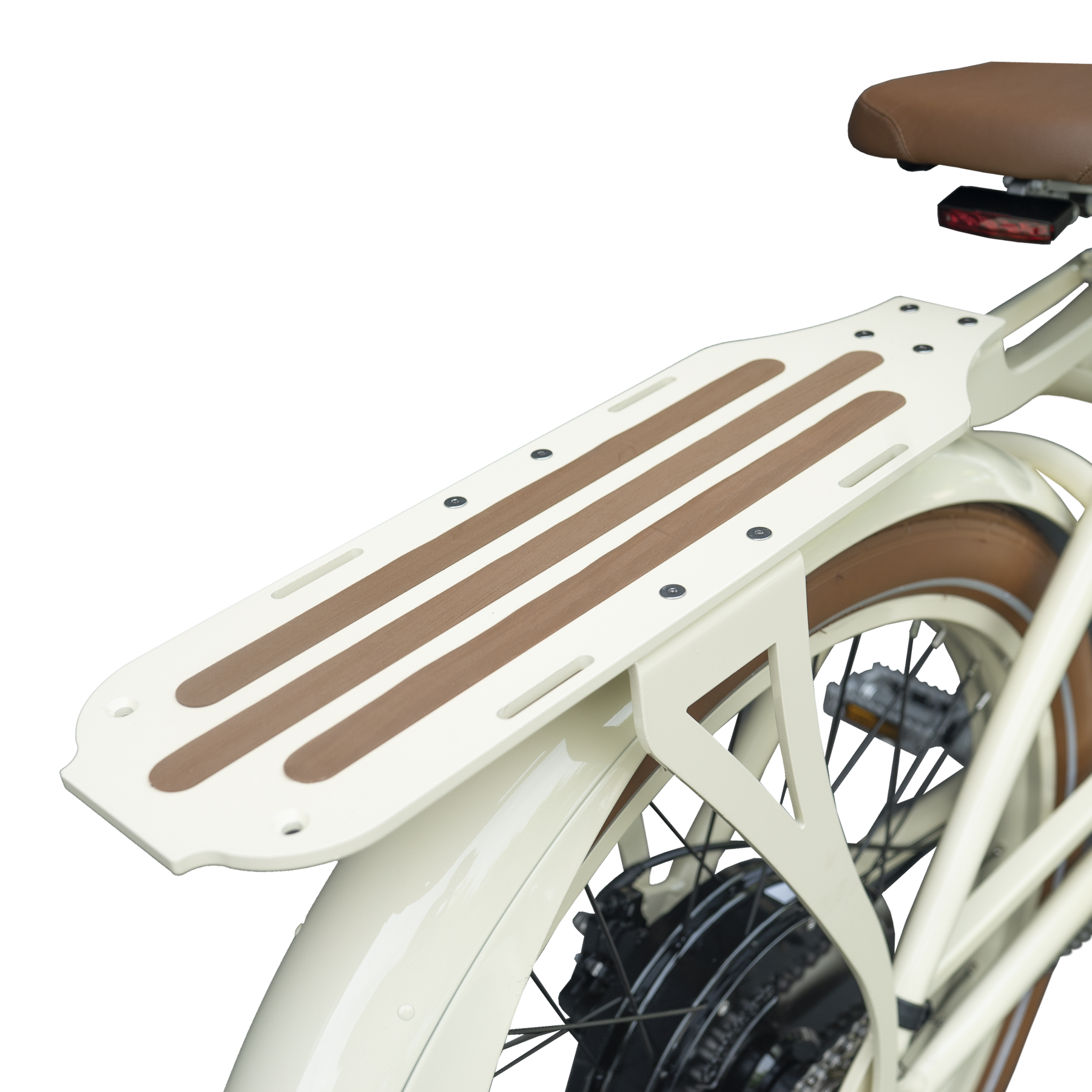 Cream Rear Bicycle Rack Vintage Electric